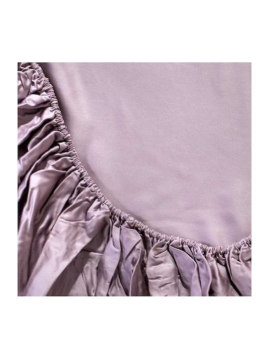 Charisma Cearșaf King Size cu Elastic 180x200+40cm. Violet Ice
