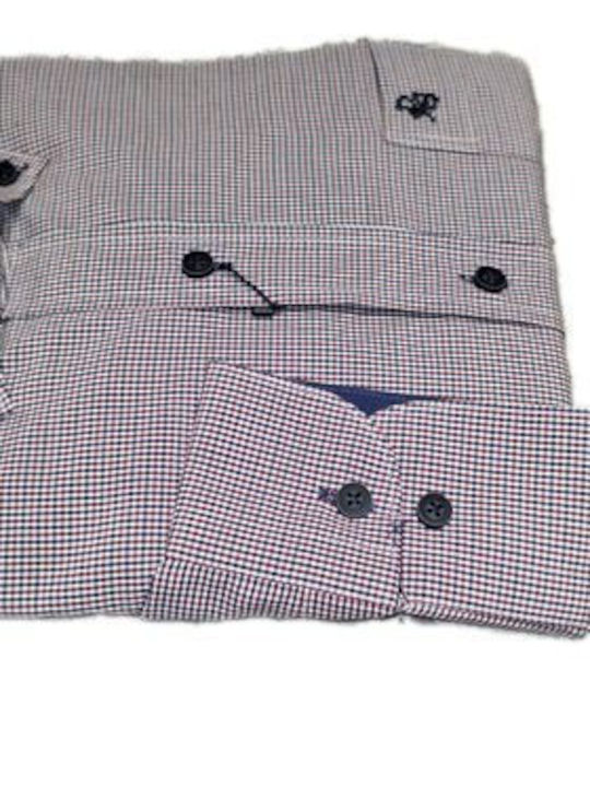 Poli Gianni Men's Shirt Long Sleeve Cotton Checked navy