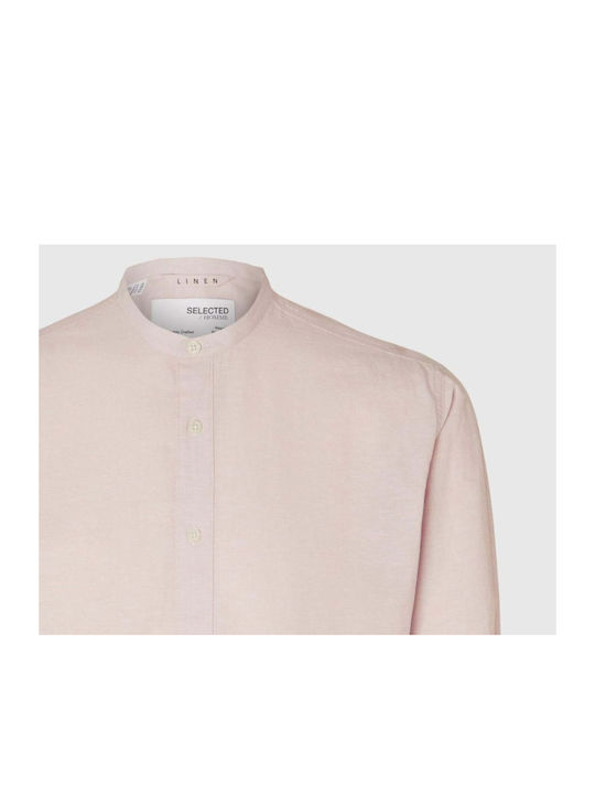 Selected Men's Shirt Long Sleeve Linen Cameo Rose