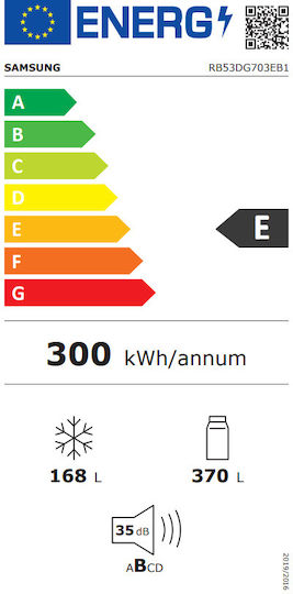 Samsung Kühl-Gefrierkombination 538Es NoFrost H203xB75.9xT71.1cm. Gray RB53DG703EB1EF
