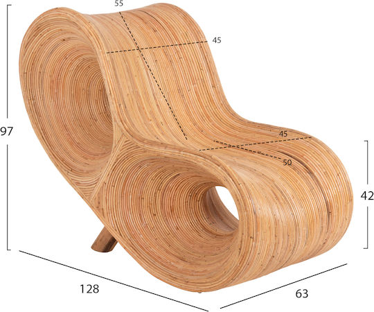 Fotoliu de exterior Rattan Maro 63x128x97cm