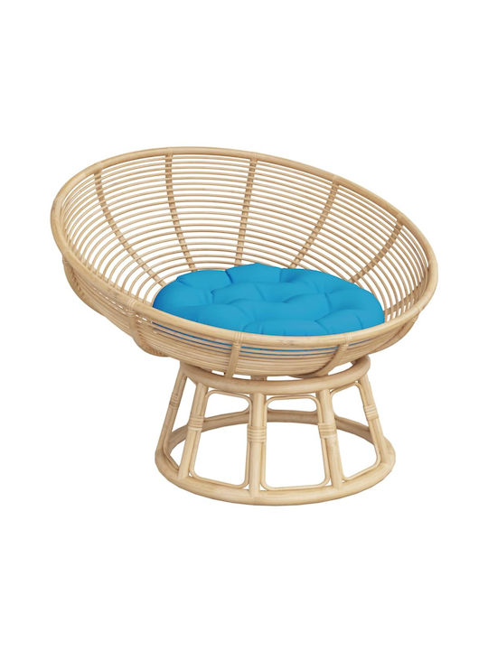 vidaXL Wasserdichtes Gartenstuhlkissen Rund Hellblau 60x60cm