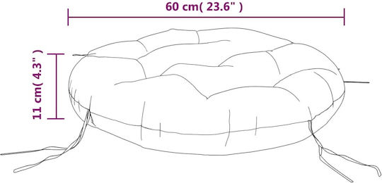 vidaXL Waterproof Garden Chair Cushion Round Blue 60x60cm