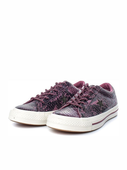 Converse One Star Reptile Leather Low Top Sneakers Pink