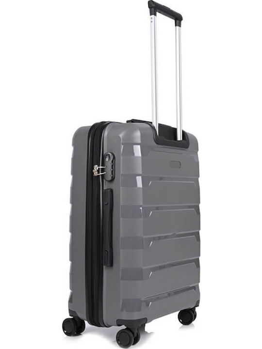 Diplomat Medium The Seagull Collection Medium Travel Suitcase Hard Gray with 4 Wheels Height 66cm