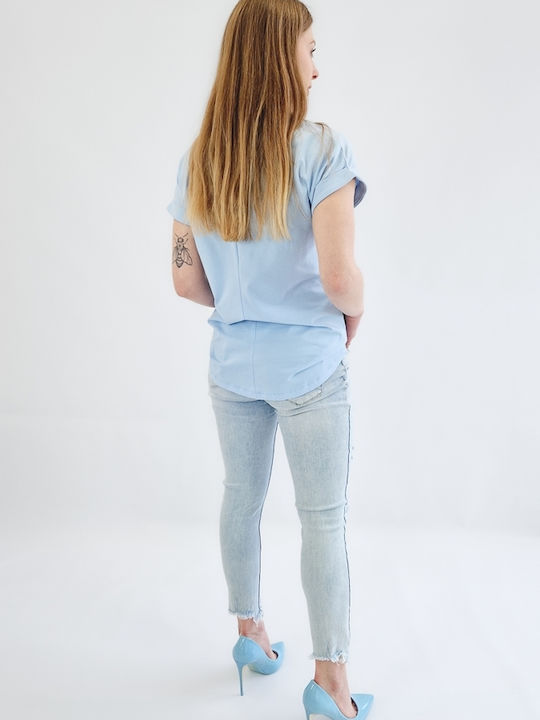 Brak Damen Bluse Baumwoll Blau