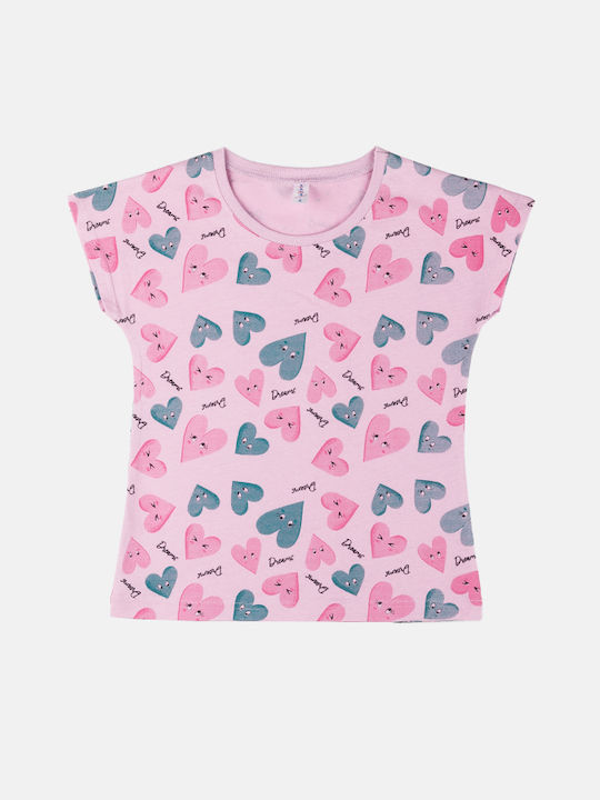 Joyce Kids Pyjamas Summer Cotton Pink Dark