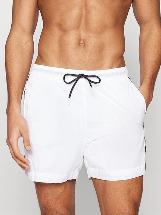 Fab Ανδρικό Μαγιό Σορτς White με Ρίγες