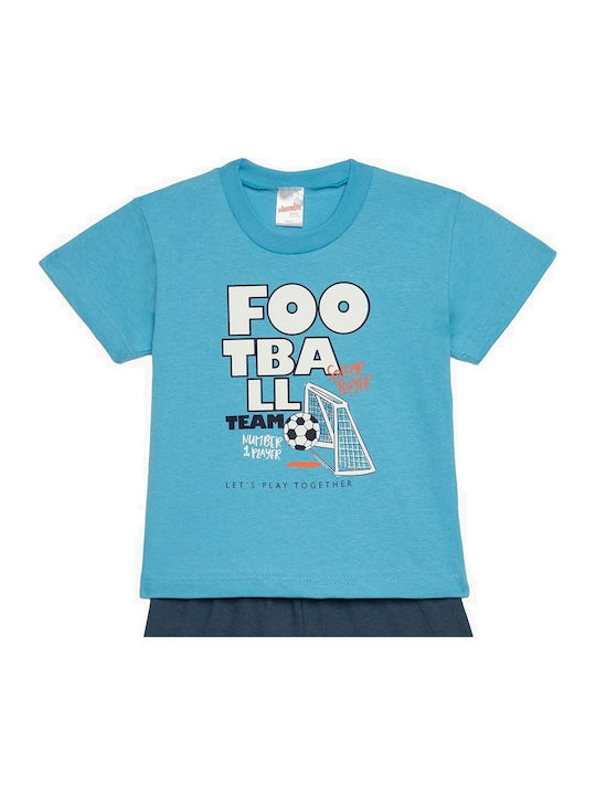 Minerva Kids' Pajamas Summer Blue Football