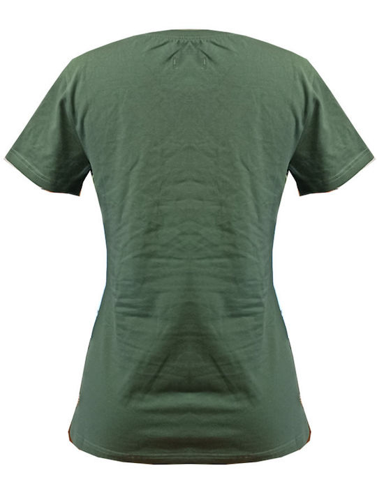 Paco & Co Damen-T-Shirt Base Baumwolle Normal Fit Khaki