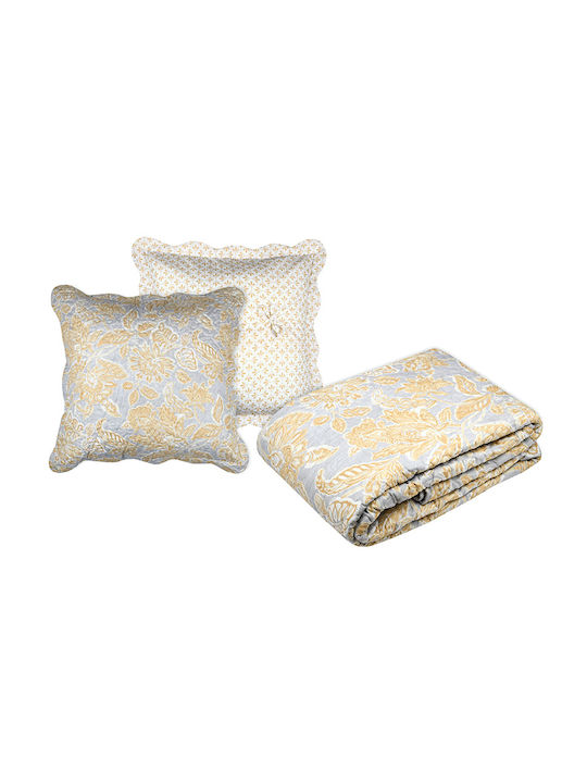 S-f Nerya Set Coverlet Semi-double from Polyester Moutarde 180x240cm 2pcs