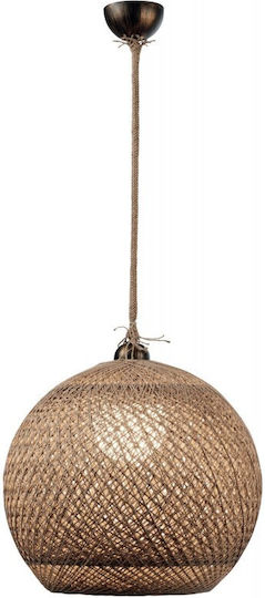 ArkoLight Hängelampe Braun mit Seil für Fassung E27 40cm.