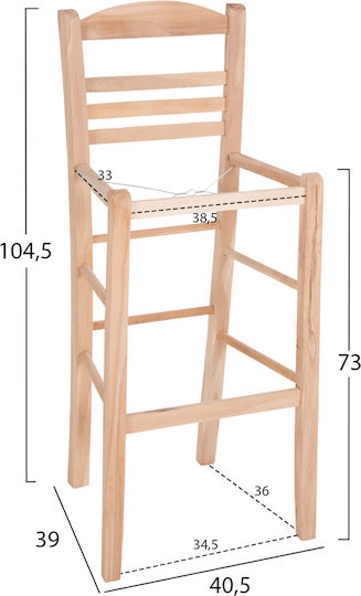 HomeMarkt Jhett Rahmen für Barhocker Hölzernes 5x39x104cm Beige