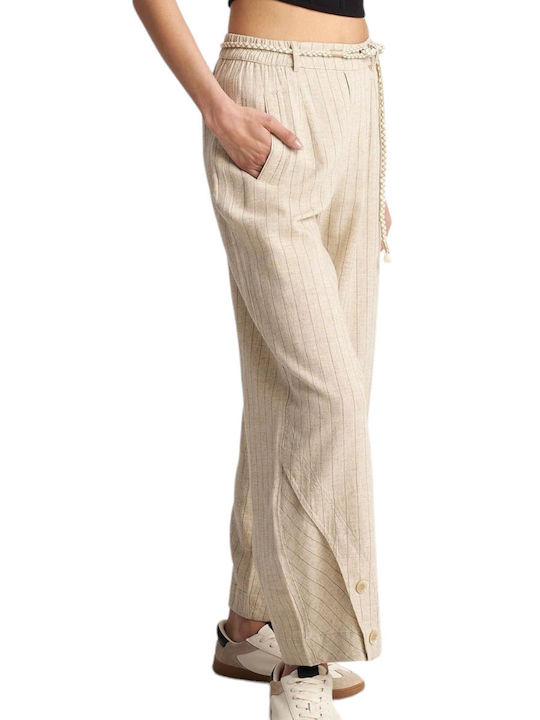 Fabric Trousers Attrattivo Striped 91183051-natural Women's