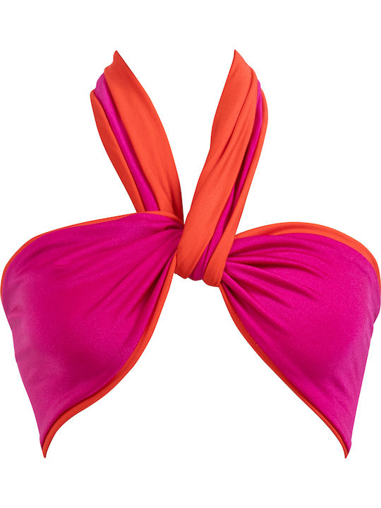 Strapless Bikini Top Φούξια Πορτοκαλί