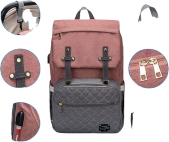 Queen Mother Backpack Diaper Bag Lequeen Gray