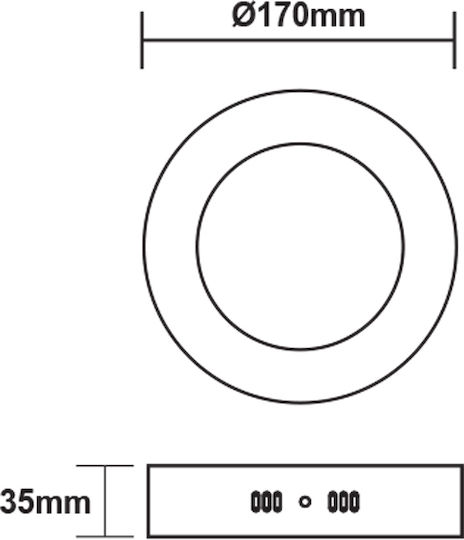 Aca LED Panel 12W 16εκ. Aca LED Panel 12W 16εκ.