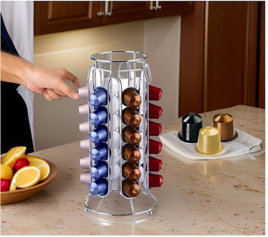 Cheffinger Metalic Bază pentru 40 capsule Nespresso 37.5x37.5x37.5cm CF-N04
