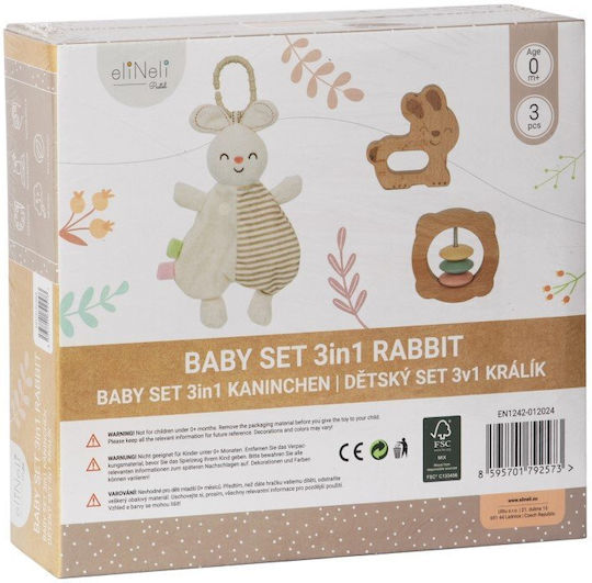 Eli Neli Montessori Rabbit Baby Set 3in1 Βρεφικό Σετ Δώρου