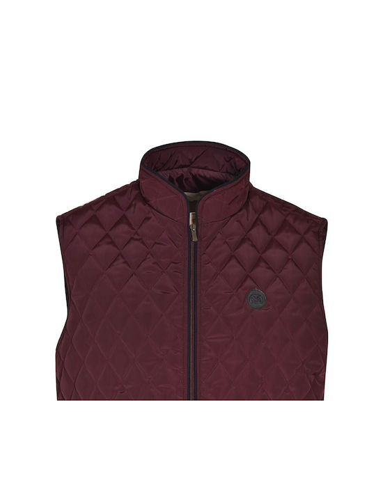 Makis Tselios Fashion Ärmellos Herren Jacke Lässig Burgundisch