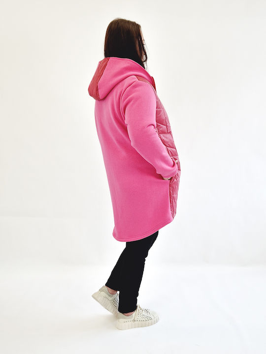 Leichte Steppjacke mit Kapuze Fuchsia 50