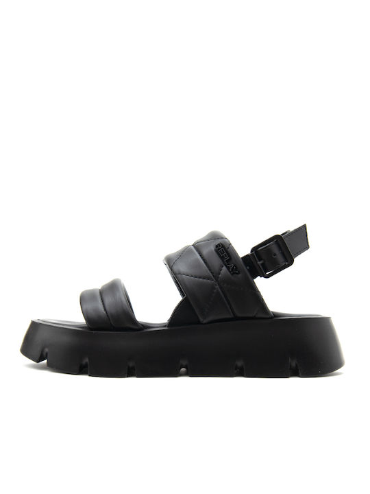 Replay Gwf3b.000.c0008s Noemi Sandale Flatform de Vară pentru Femei Replay Negre Rf3b0008s-003