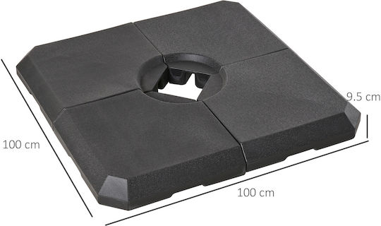 Outsunny Umbrella Stand made of Plastic Black 100x100cm 4pcs