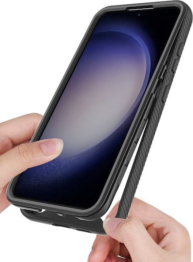 Erbord Back Cover Set with Tempered Glass Black Galaxy A55