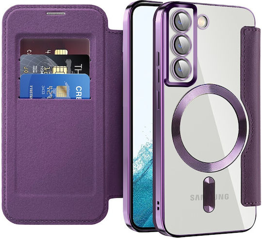 Erbord Wallet Piele artificială / Silicon Violet (Galaxy S22 5G)