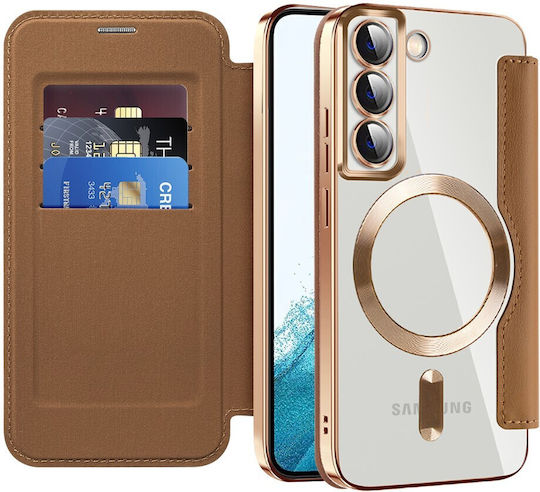 Erbord Wallet Δερματίνης / Σιλικόνης Καφέ (Galaxy S22 5G)