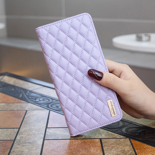 Binfen Diamond Lattice Wallet Din Piele Artificială Violet Redmi Note 13 5G