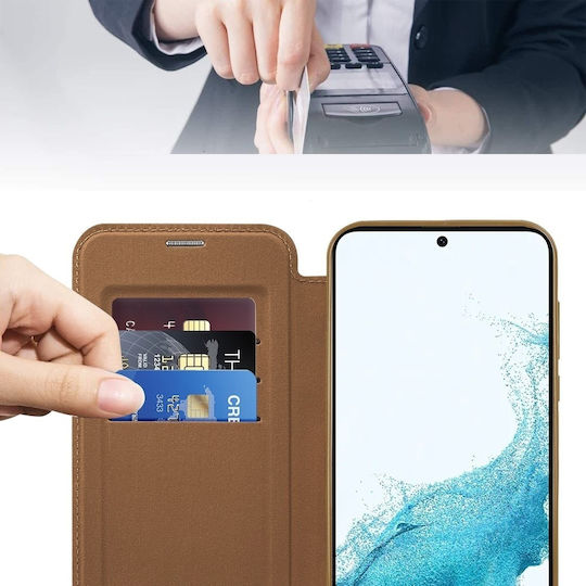 Erbord Wallet Δερματίνης / Σιλικόνης Καφέ (Galaxy S22 5G)