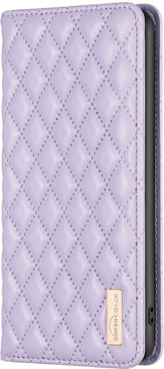 Binfen Diamond Lattice Wallet Din Piele Artificială Violet Redmi Note 13 5G