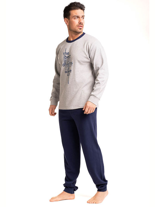 Nina Club Men's Winter Cotton Pajamas Set Gray