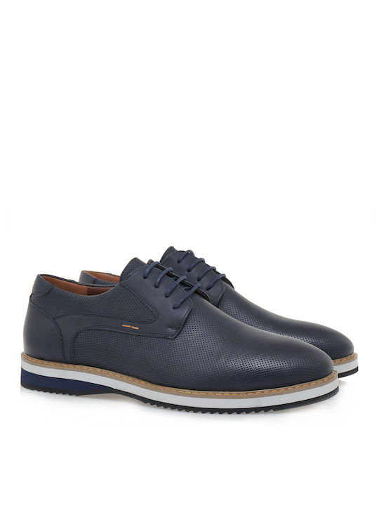 JK London Men's Synthetic Leather Casual Shoes Blue