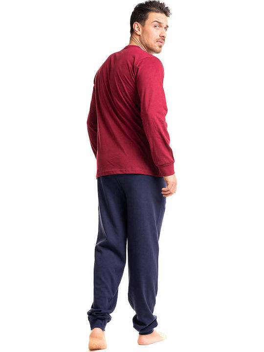 Nina Club Men's Winter Pajamas Set Burgundy