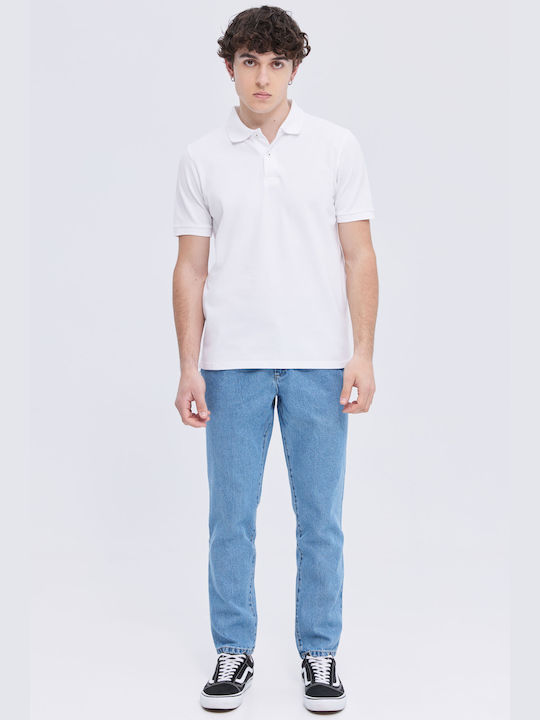 Aristoteli Bitsiani Herren Shirt Kurzarm Polo Weiß