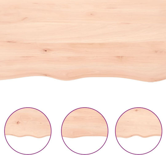 Wall Shelf Unfinished Solid Oak Wood 40x60x2cm
