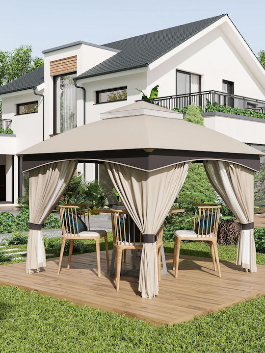 Outsunny Gazebo Grădină Gri x3m