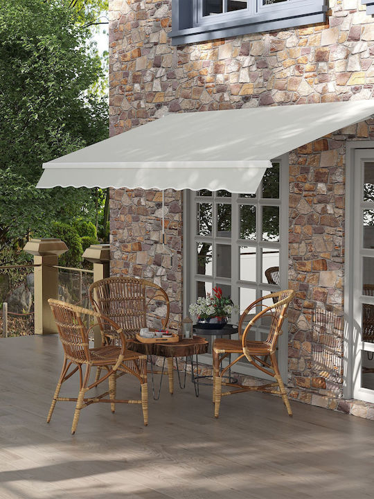 Outsunny Terrace Wall Tent White 2x2.95cm