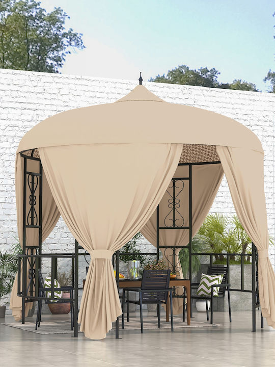 Outsunny Garden Gazebo Beige 3x3m