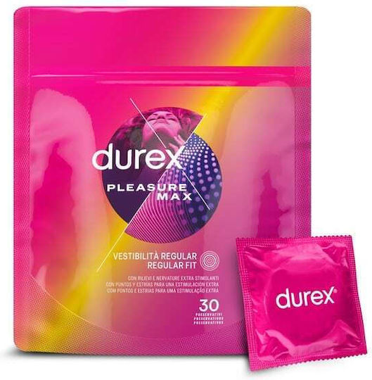 Durex Προφυλακτικά Pleasure Max 3τμχ με Ραβδώσεις