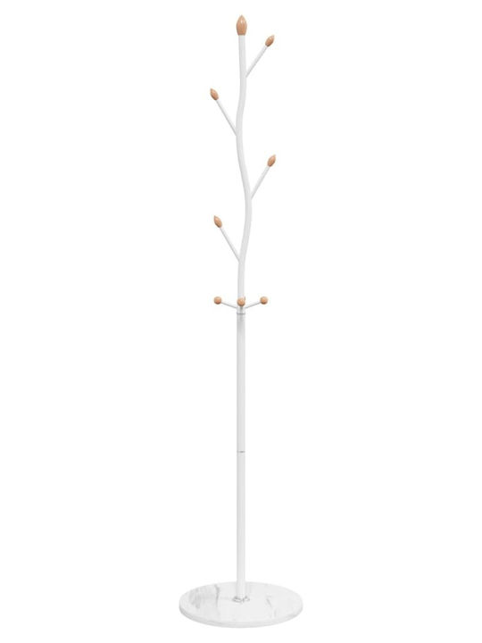 vidaXL Metallic Coat Rack White 37x37x177cm