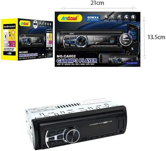 Andowl Radio Auto 1 DIN Bluetooth USB