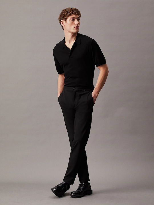 Calvin Klein Bluza Bărbătească cu Mânecă Scurtă Polo Neagră