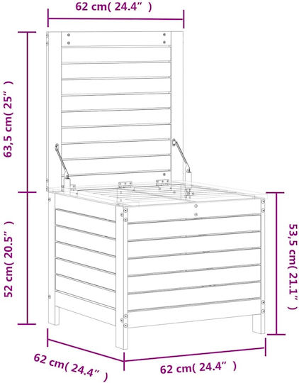 Hölzener Gartenhocker Würfel Für Außenbereich Braun 62x63,5x53,5cm