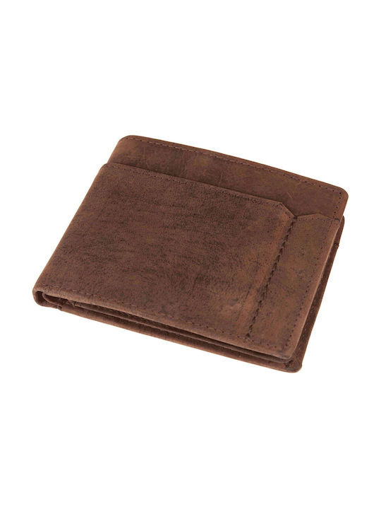 Fetiche Leather Hur 10-976 Δερμάτινο Ανδρικό Πορτοφόλι Καρτών με RFID Καφέ