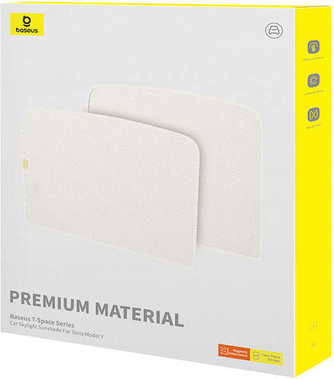 Baseus Internal Car Windshield Sunshade T-Space for Tesla Y Double Layer (White)