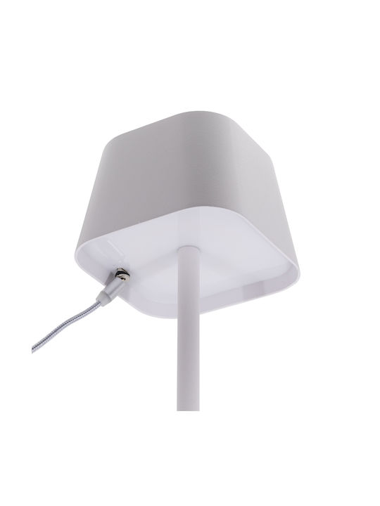 ArteLibre Georgina Metall Tischlampe LED mit Weiß Schirm und Basis