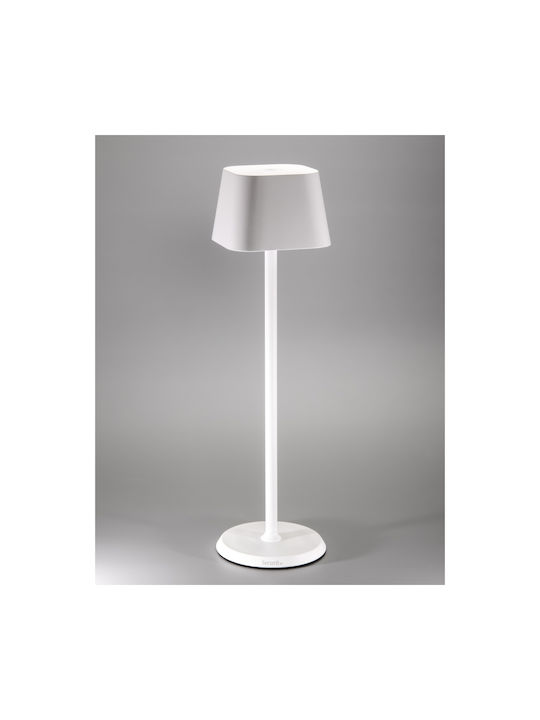 ArteLibre Georgina Metall Tischlampe LED mit Weiß Schirm und Basis